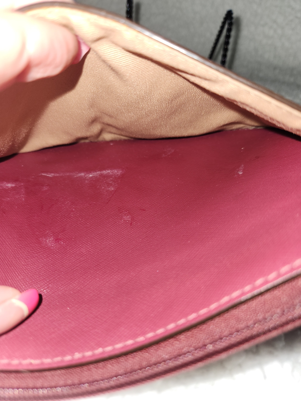 COACH Pebbled Leather Zip Pouch - Magenta - Picture 3 of 5